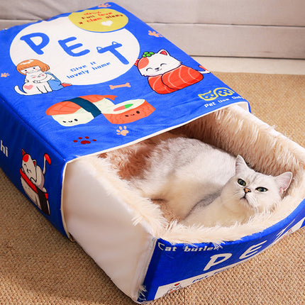 Rectangular Cookie Box Pet Bed for Cats Dogs Cat Bed Kitten Puppy Soft Pet House
