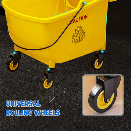 32L Wringer Mop Bucket with Mop Sturdy PP Material for Home Floor Cleaning Use