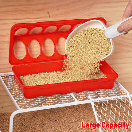 Chicken Feeder Trough Plastic Mesh Connectable Poultry Feed Trough for Coop Use