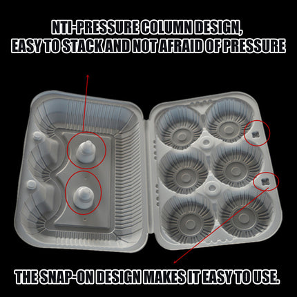 100PCS Disposable Food-Container 4/6 Grids Easy to Stack for Takeaway Box Meal