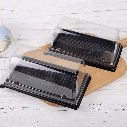 100pcs Transparent Long Arch Cake Box Baking Bread Omelet Packaging Container