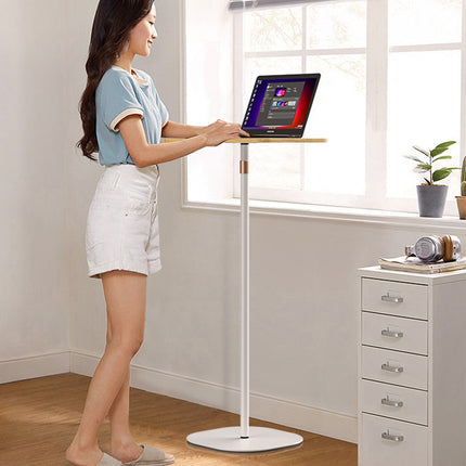 Floor Standing Workbench Height Adjustable for Home Office Laptop Book Storage