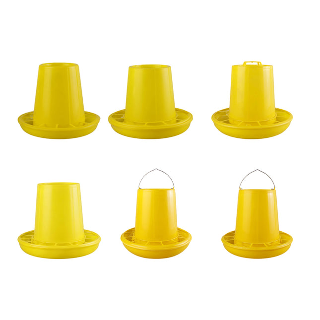 Chicken Feeder BucketPlastic Feeding Trough Bowl Farm Poultry Food Dispenser