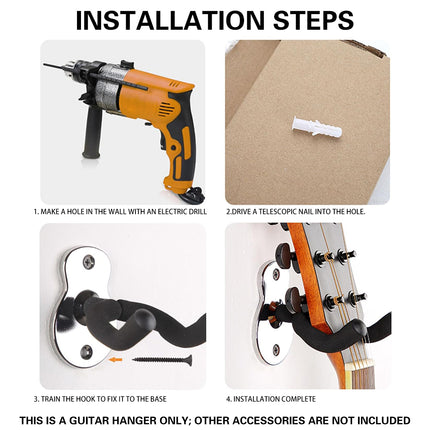 2PCS Guitar Wall Hanger Hook Holder Stand for Bass Ukulele Instrument Storage