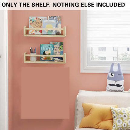 2PCS Solid Wood Wall Mounted Shelf Sturdy Durable Easy Installation Home Decor
