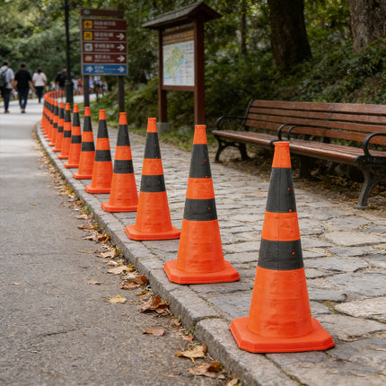 Retractable Warning Cone 70cm Reflective Hazard Cone For Barrier Caution Zone Use
