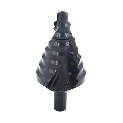 Spiral Nitriding Step Drill Bit Multi Hole Cutter 10-45mm 8 Step Sizes Cutting