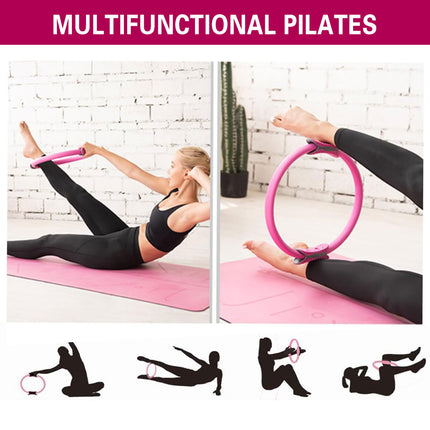 Multicolor Yoga Circle Crescent Handle Pilates Ring for Body Toning Exercise