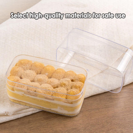 20pcs Transparent Biscuit Box Plastic Cake Box Pastry Dessert Storage Container