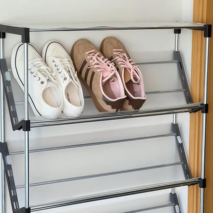 5 Tier Slanted Shoe Rack Space Saving Organizer for Entryway Hallway Storage