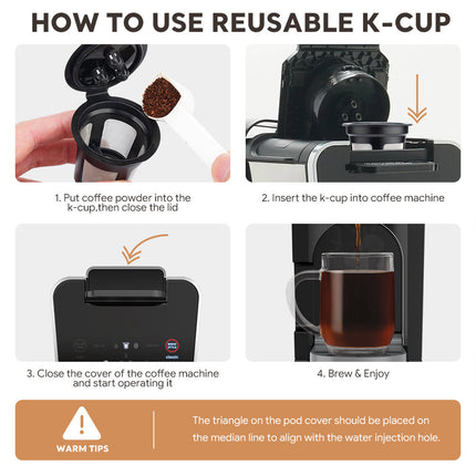 4PCS 3 Hole K-Cup Coffee Capsule Coffee Maker Reusable Filter For Keurig Brewers