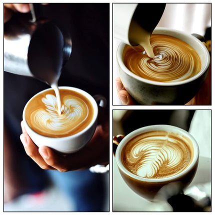 Stainless Steel Latte Art Cup 350ml 600ml Milk Frothing Pitcher Coffee Barista