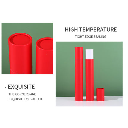 10PCS Gift Wrap Paper Tubes 5.3x36.5cm Red for Arts Crafts Scrapbooking Storage