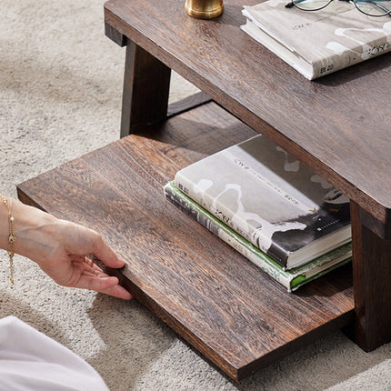 Solid Wood Tatami Foldable Low Table Japanese Style Space Saving Side Table