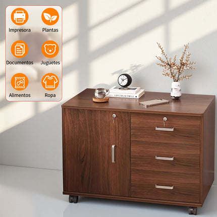 Multi-Functional Large Capacity Lockable Moveable Storage Cabinet With Wheels