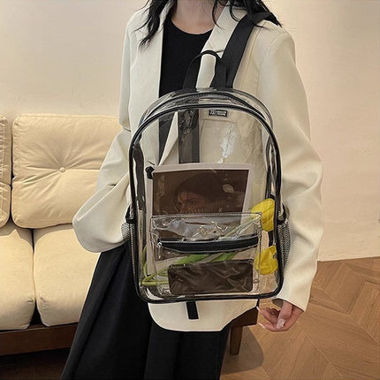 Transparent Backpack Schoolbag Large Capacity Storage Bag For School And Travel