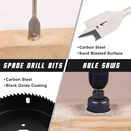 246pcs Drill Bit Set Hole Opener Drills Kit Metal Wood Plastic DIY Power Tools