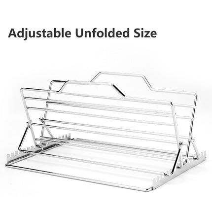 Stainless Steel Chicken Rack Foldable Adjustable Grill Stand For Oven Barbecue