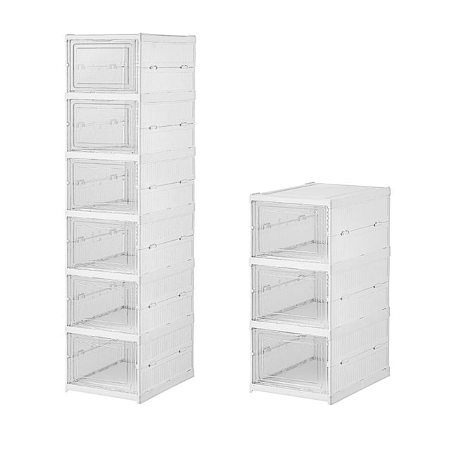 Easy Assemble Shoe Box Foldable Rack 3/6 Layers Storage Transparent Drawers