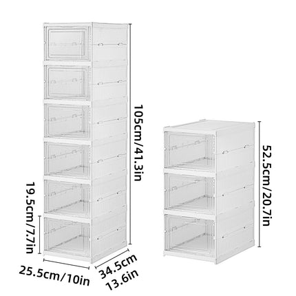 Easy Assemble Shoe Box Foldable Rack 3/6 Layers Storage Transparent Drawers
