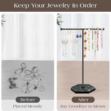 Jewelry Display Stand T-shape Earring Necklace Rack Tabletop Holder