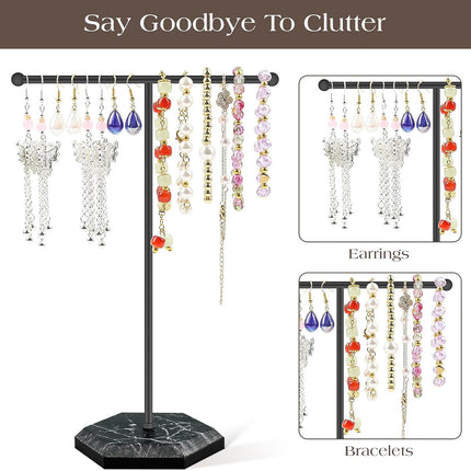 Jewelry Display Stand T-shape Earring Necklace Rack Tabletop Holder