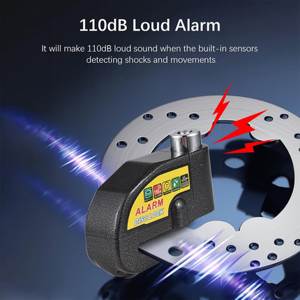 Bike Anti Theft Alarm Lock Waterproof 110dB Loud Sound Bicycles Outdoor Security