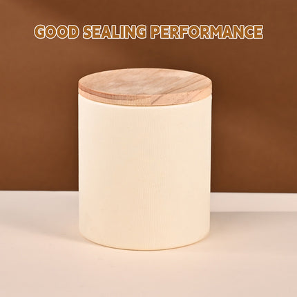 10PCS Round Tea Coffee Bean Packaging Paper Can with Wooden Lids for Storage Use