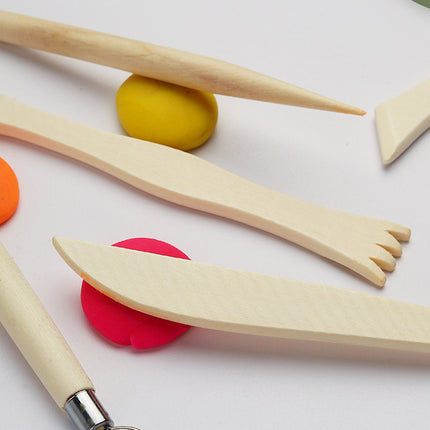 Pottery Clay Tool Set 25 or 61PCS Wooden Handle Sculpting Ceramic Art DIY