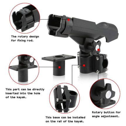 Kayak Fishing Seat Bracket Set Rotatable Mount Boat Holder Accessory 2 Pieces