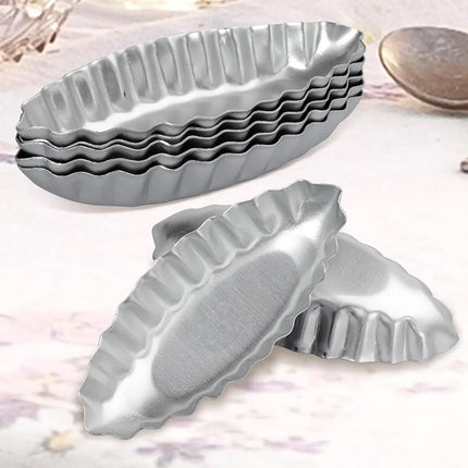 10PCS Baking Egg Tart Mould Cake Tins Set DIY Cups Sailing Boat Pie Mold Plate