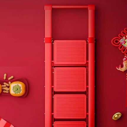 Folding Ladder 5 Step Carbon Steel Durable Ladder for Home Kitchen Garage Use