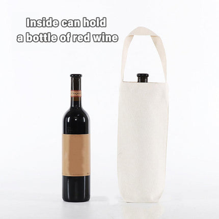 10pcs Portable Wine Bag Canvas Burlap Bottle Packing Holder for Gift Storage