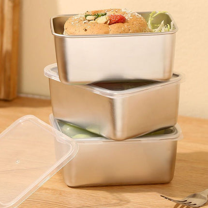6pcs Stainless Steel Food Container Set Sealed Lid Fruit Vegetable Storage Box