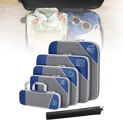 6PCS Compression Packing Cubes Expandable Luggage Storage Bag Travel Packing Bag