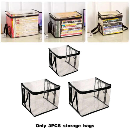 3pcs Book Organizer Storage Box Transparent Large Capacity Textbook Bag School