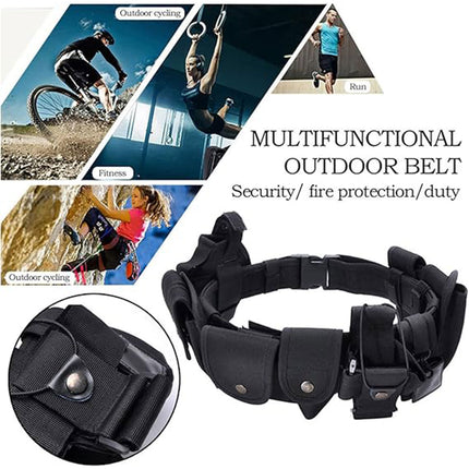 10 in 1 Multifunction Utility Waist Belt with Pouches for Outdoor and Work Use