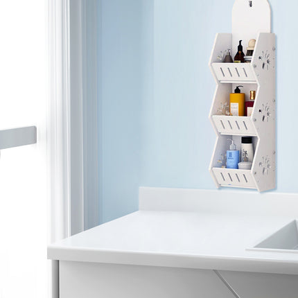 Bathroom Wall Mounted Multi Layer No Drill Storage Shelf Bathroom Organizing