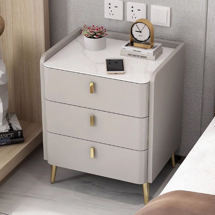 3 Drawer Nightstand Bedroom Storage Cabinet Minimalist Bedside Locker Organizer