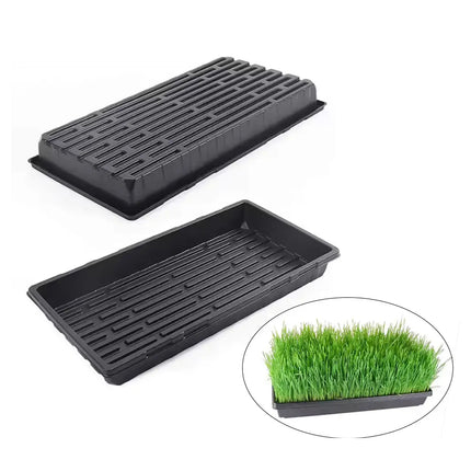 10pcs Garden Black Plastic Rectangle Plant Seedling Propagation Seeding Tray