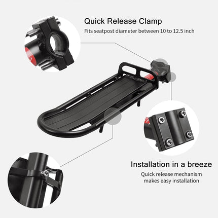 Mountain Bike Rear Rack Cargo Carrier Seat Post Pannier Holder for Bicycle Use