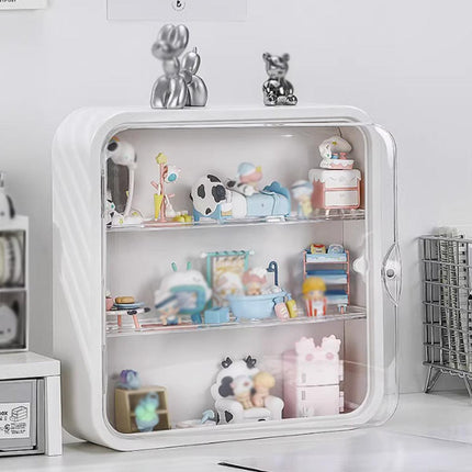 Wall Mounted Blind Box Display Cabinet Punch Free Dustproof Storage Organizer