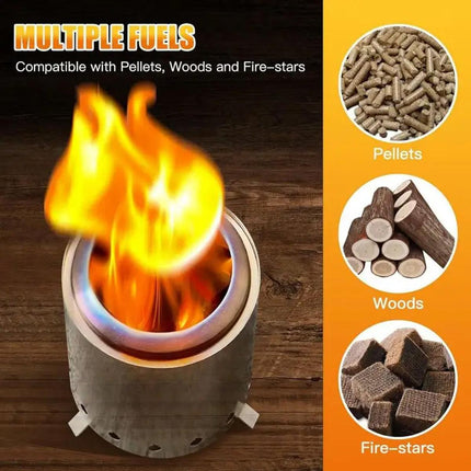 Outdoor Mini Tabletop Fire Pit Portable Low Smoke Stove with Stand for Camping