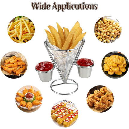 French Fries Basket Stand Tapered Snack Holder Serving Basket for Fries Snacks