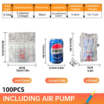 100pcs Air Column Bag Shockproof Bubble Wrap Protective Packing for Express