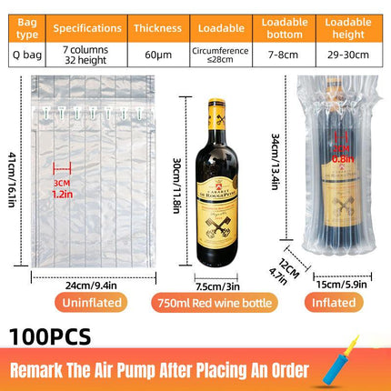 100pcs Air Column Bag Shockproof Bubble Wrap Protective Packing for Express