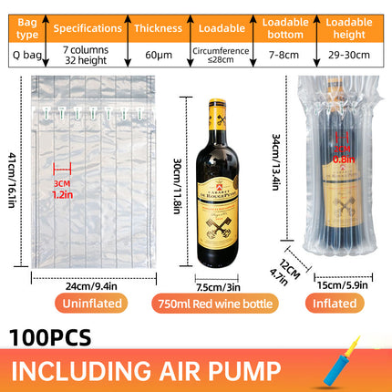 100pcs Air Column Bag Shockproof Bubble Wrap Protective Packing for Express