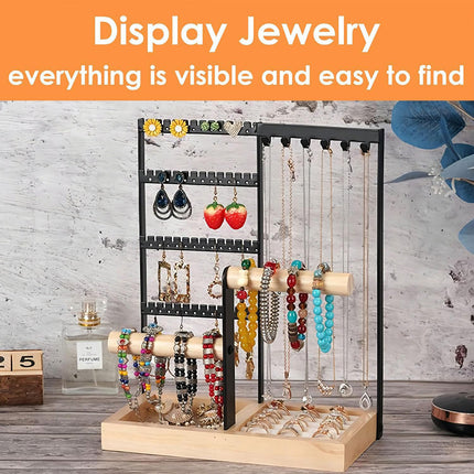 Jewelry Earring Bracelet Display Rack Jewellery Stand Necklace Organizer Holder