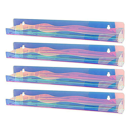 Acrylic Wall Shelves Set 4PCS Floating Display Storage Racks Clear for Home Use