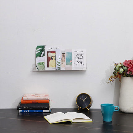 Acrylic Wall Shelves Set 4PCS Floating Display Storage Racks Clear for Home Use